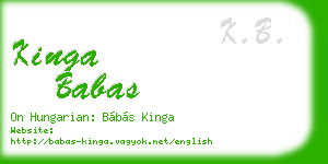 kinga babas business card